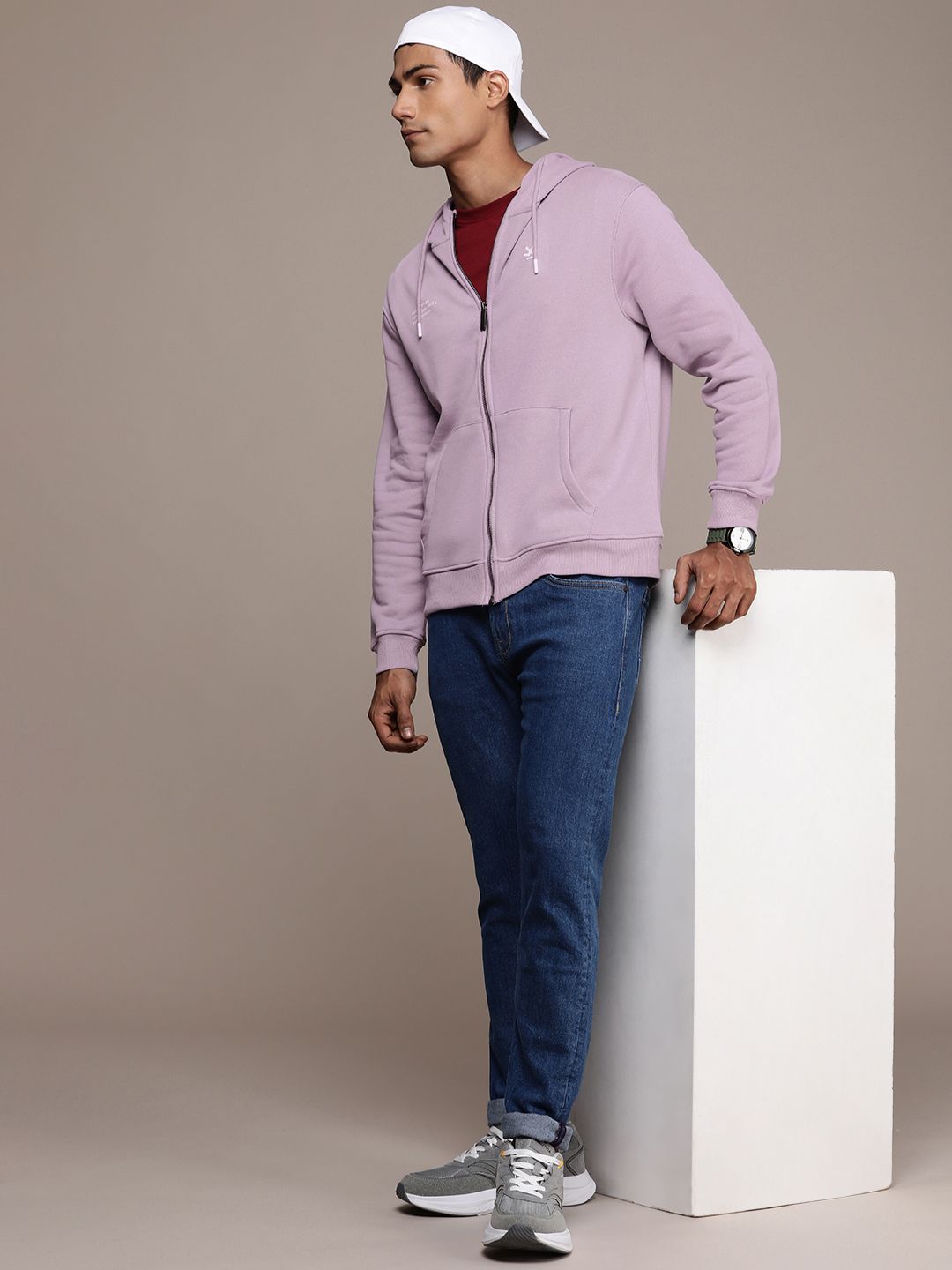 Zipped Lavender Hooded Sweatshirt