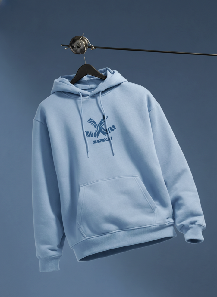 Men’s minimal powder blue hooded sweatshirt | Powder Blue