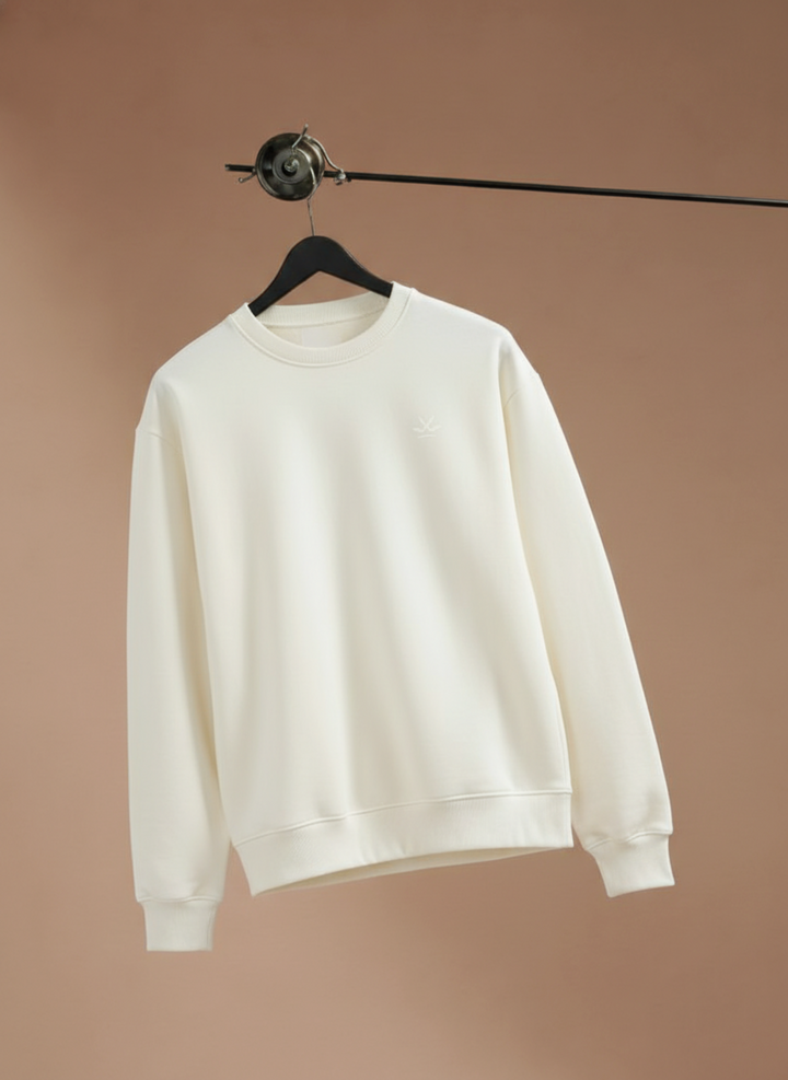 Men's Solid Casual Comfort Fit Sweatshirt | Aloe Wash