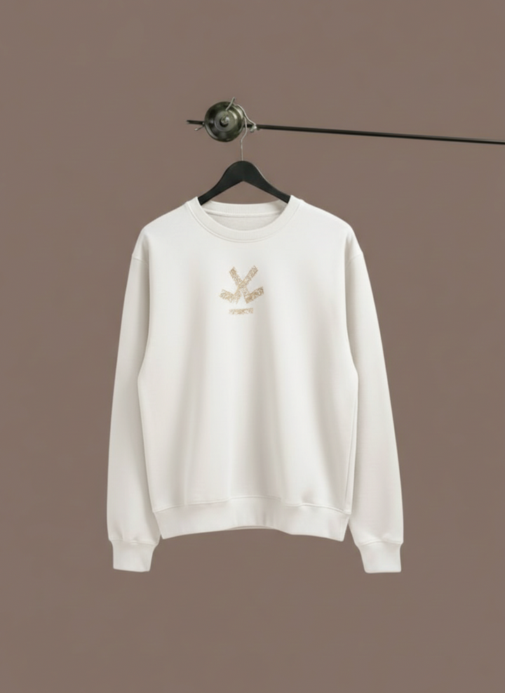 Men's Casual Branded Comfort Fit Sweatshirt  | Snow White