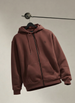 Men's Solid Zip-Up Hoodie Sweatshirt | Java