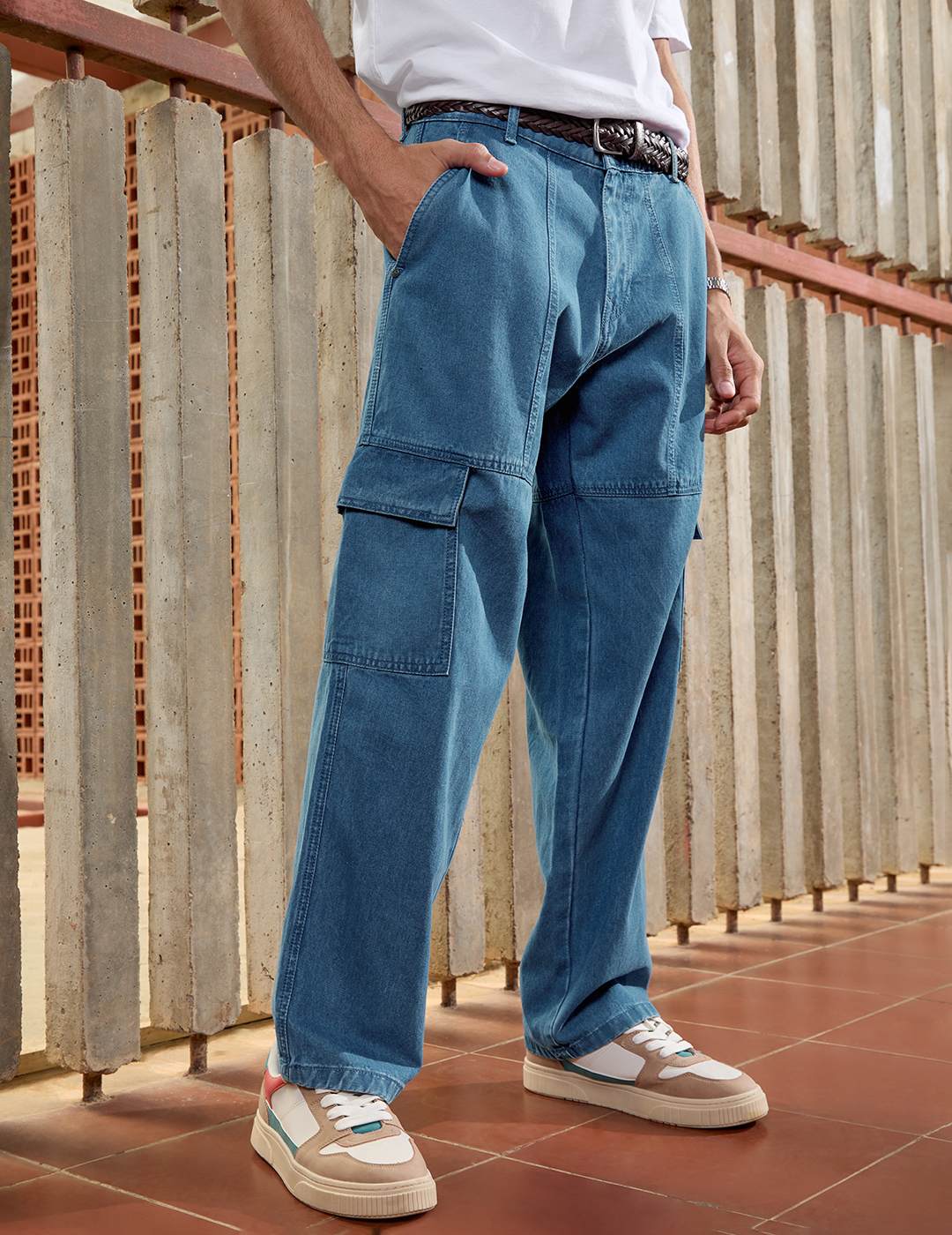 Blue Anti Fit Denim Cargo