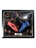 Lionel Messi & Neymar Jr Signed Boots In Bubble Frame