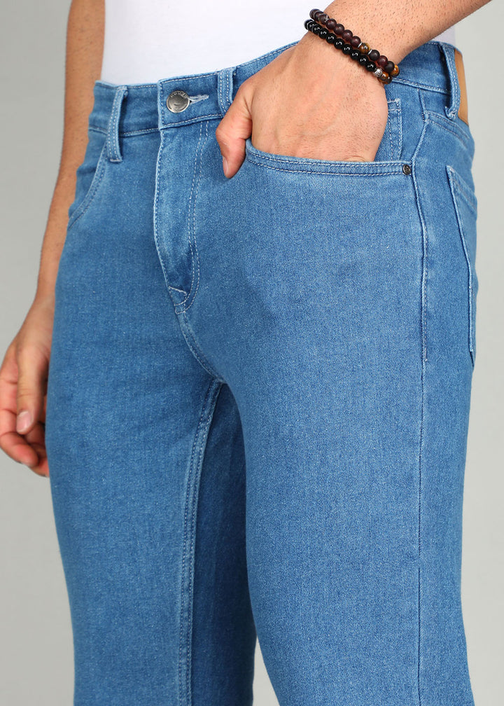Solid Apex Light Blue Slim Fit Jeans