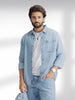 Classic Slim Fit Denim Shirt | Blue