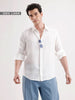 Solid 100% Linen Slim Fit Shirt | White