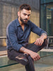 Solid Slim Fit Full Sleeve Shirt | Navy Blue