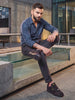 Solid Slim Fit Full Sleeve Shirt | Navy Blue