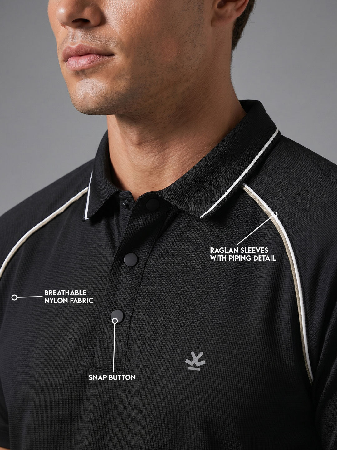 Nylon Active Polo | Active |  Black