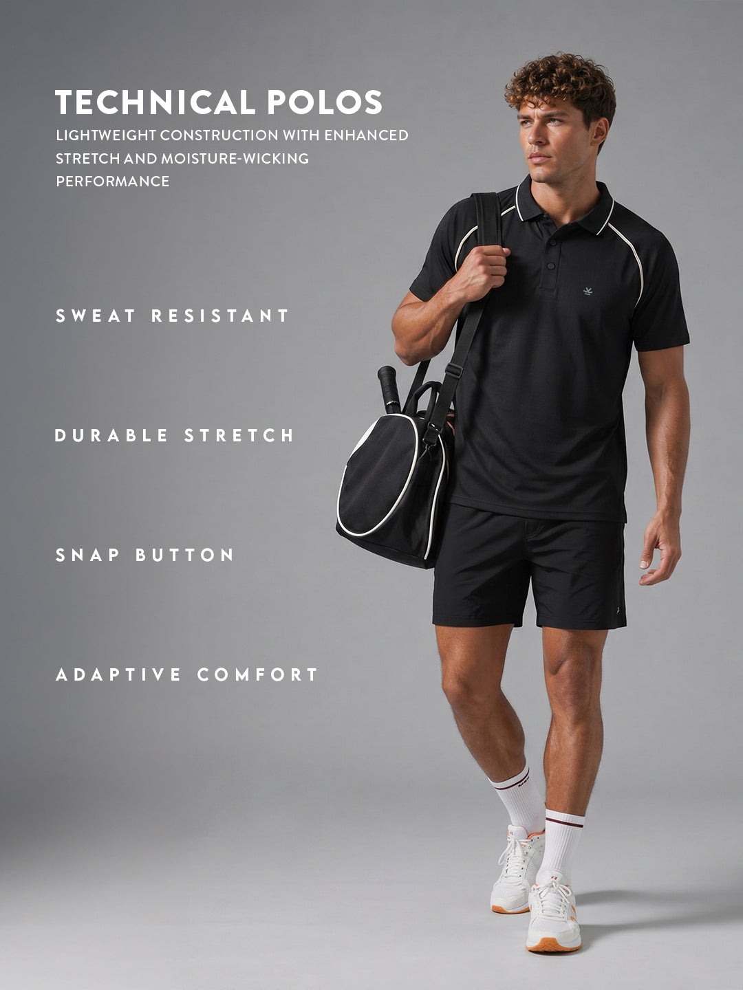 Nylon Active Polo | Active |  Black
