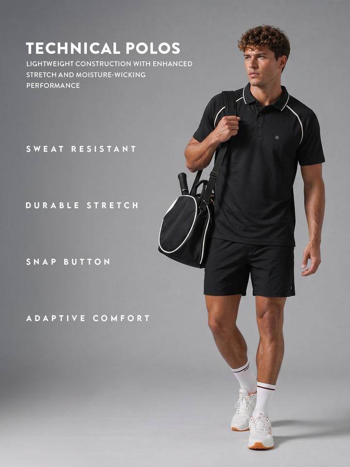 Nylon Active Polo | Active |  Black