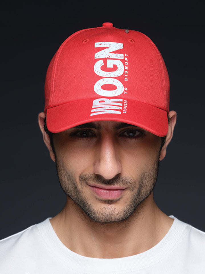 Printed "Disrupt" Graphic Cap | Red