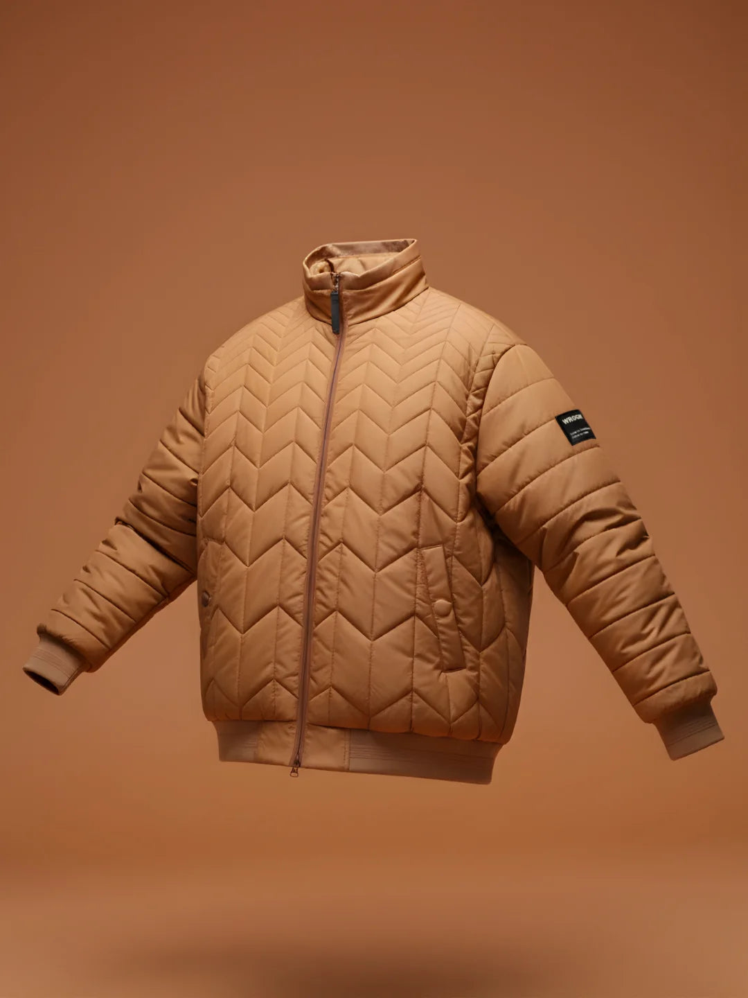 Men's Regular Fit Quilted puffer jacket  | Brown