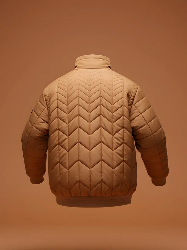 Men's Regular Fit Quilted puffer jacket  | Brown