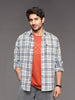 Twill Checkered Slim Fit Shirt | White