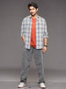 Twill Checkered Slim Fit Shirt | White