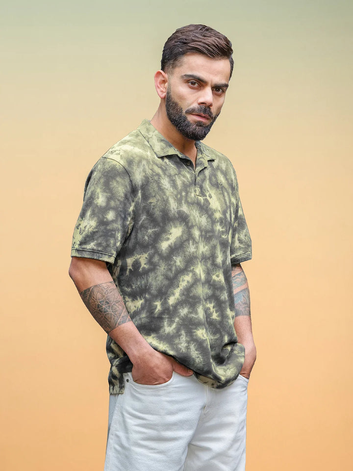 Marble Tie & Dye Comfort Fit T-Shirt | Olive