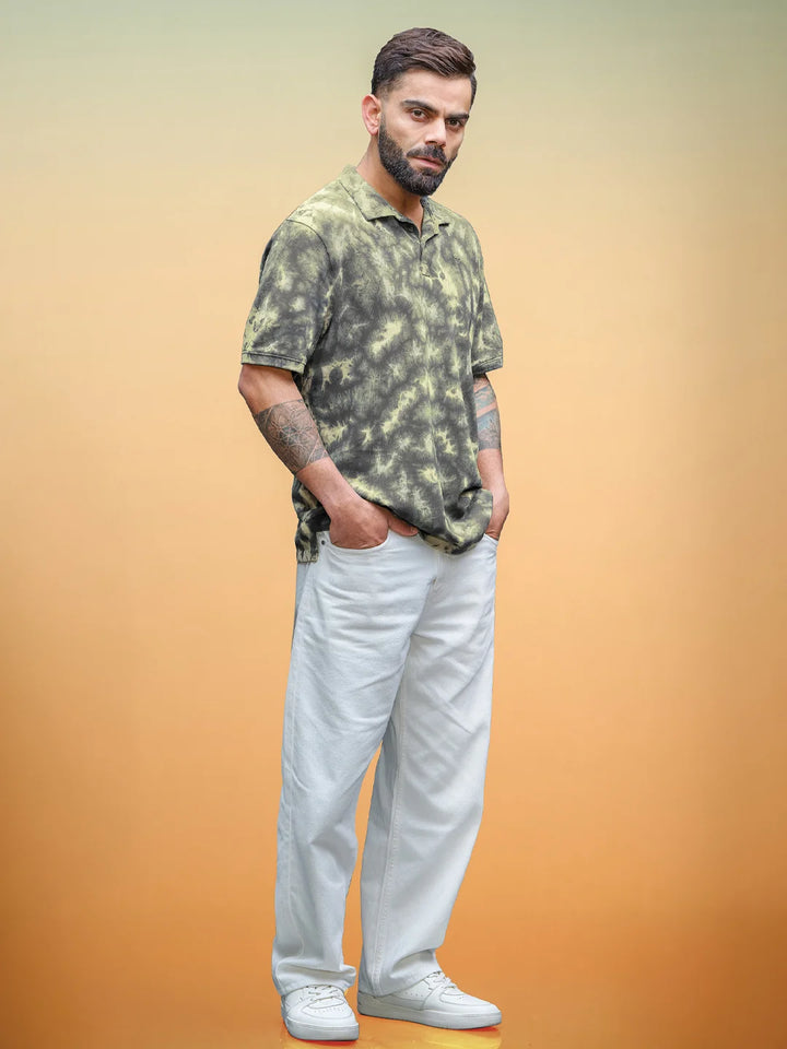 Marble Tie & Dye Comfort Fit T-Shirt | Olive