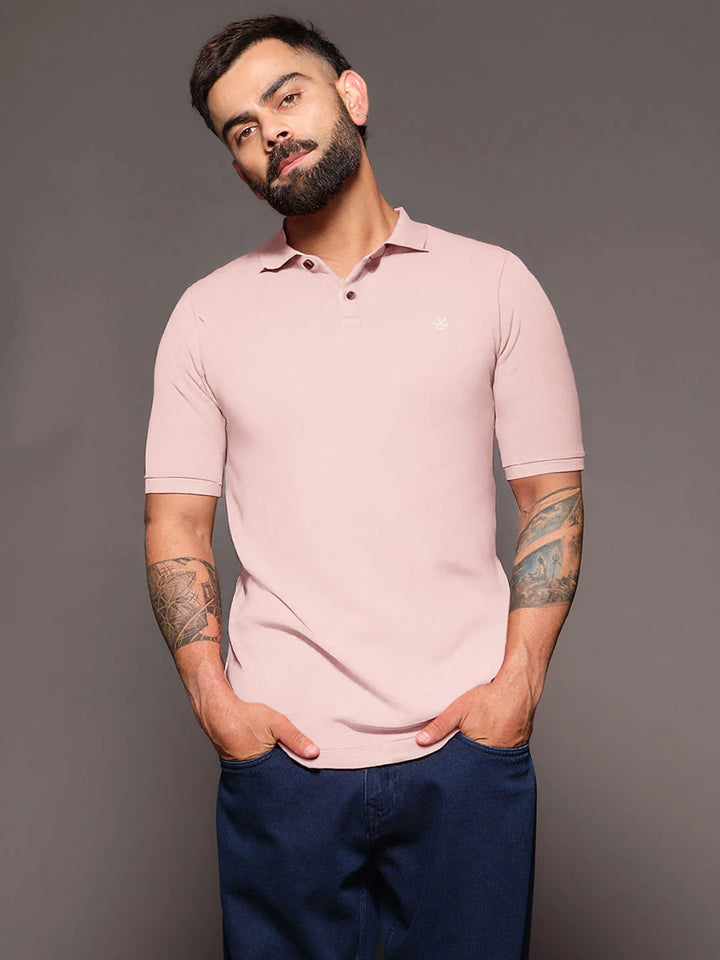 Solid Power Stretch Polo | Pink